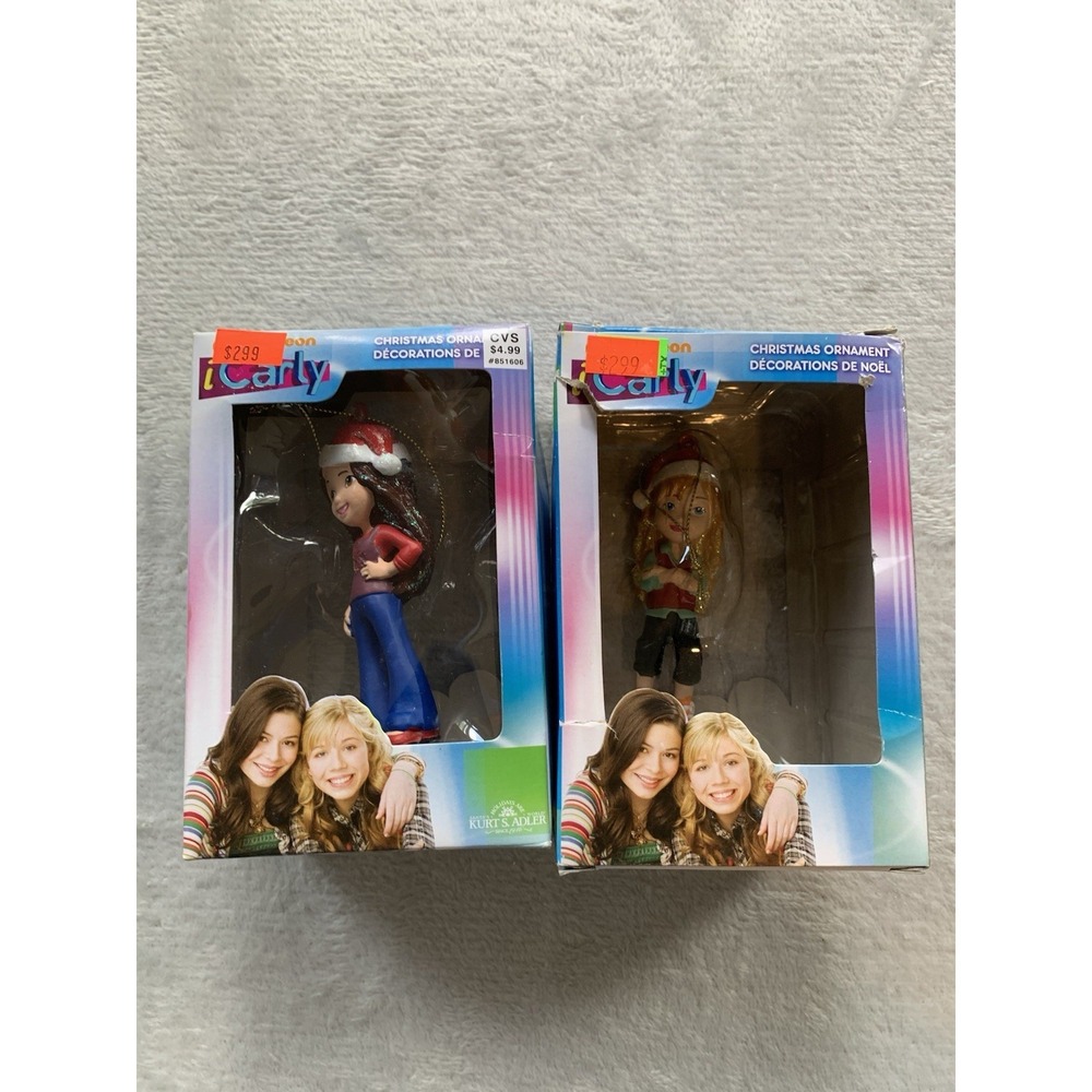 Nickelodeon ICarly Sparkly Santa Hat I Carly Sam Christmas Ornaments
